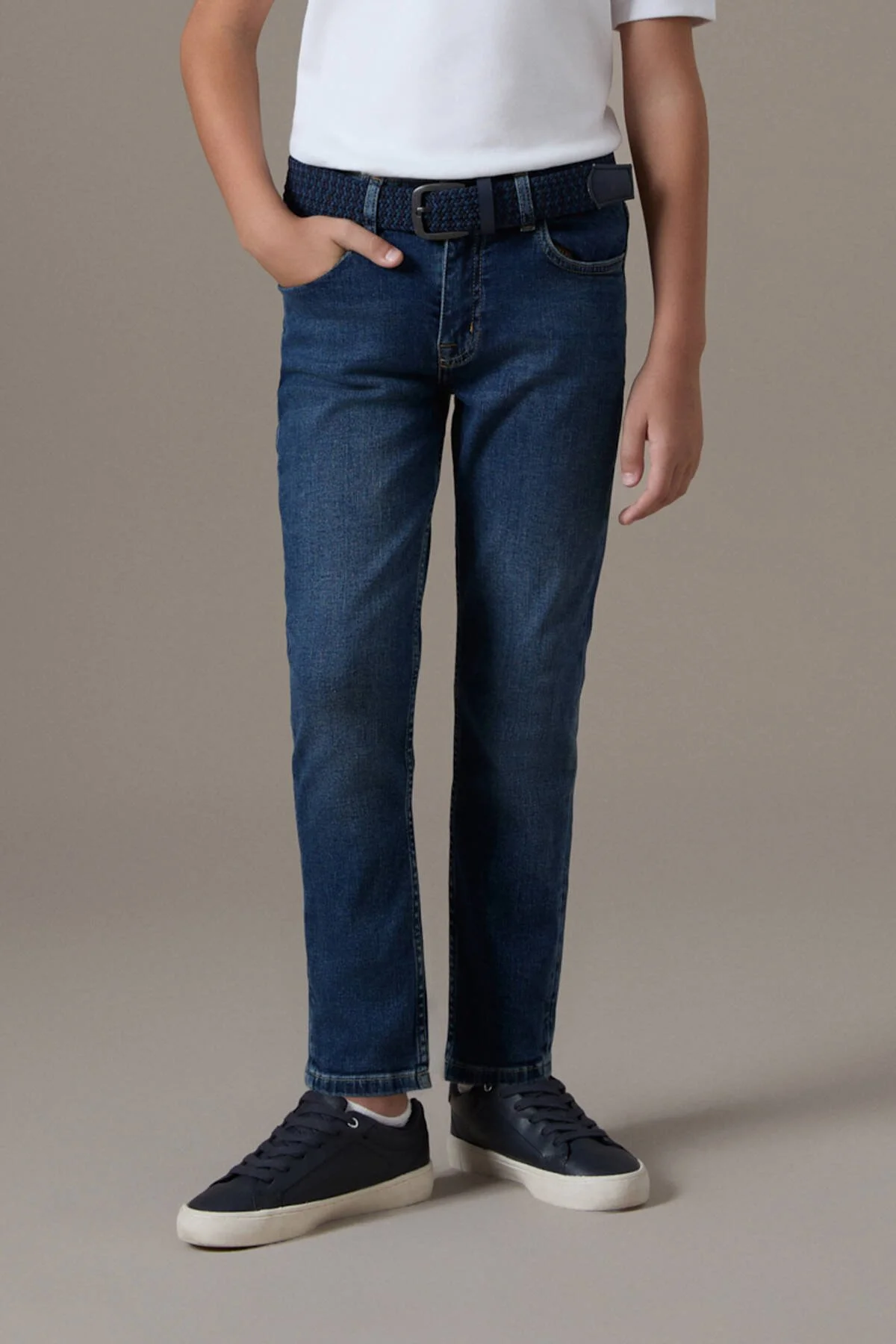 Hemington - Lacivert Taşlanmış Denim Çocuk Pantolon (1)