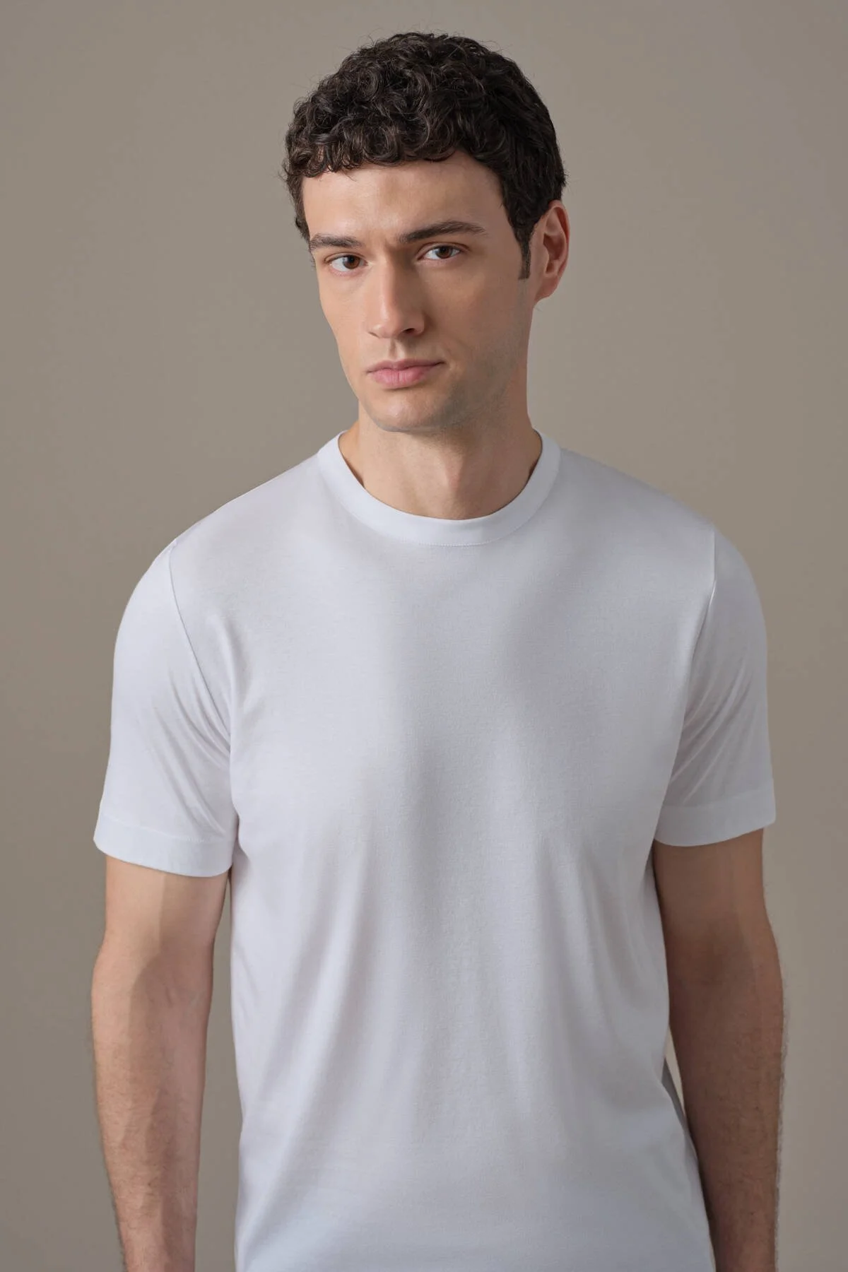 Hemington - Supima Pamuk Bisiklet Yaka Tencel Beyaz T-Shirt (2)