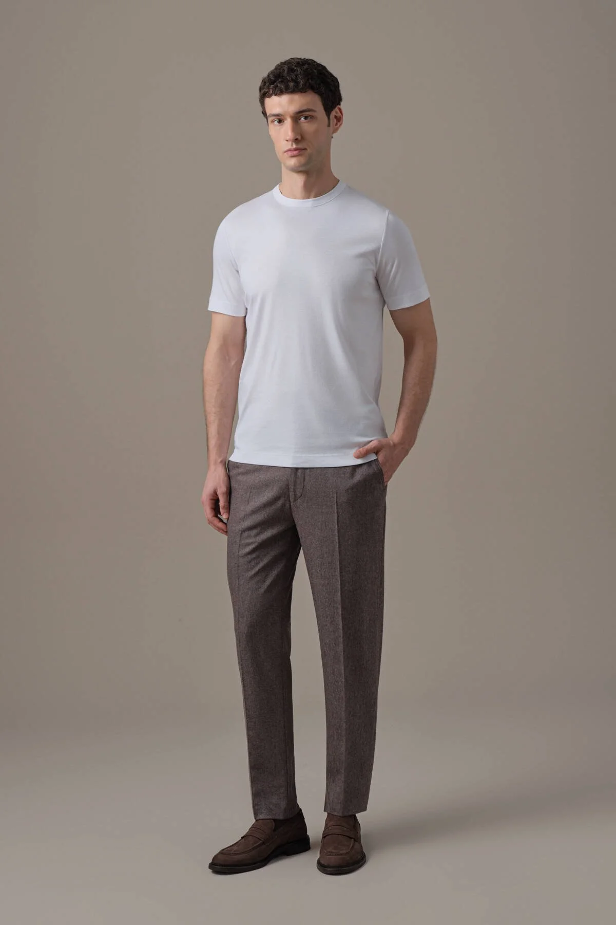 Hemington - Supima Pamuk Bisiklet Yaka Tencel Beyaz T-Shirt (3)