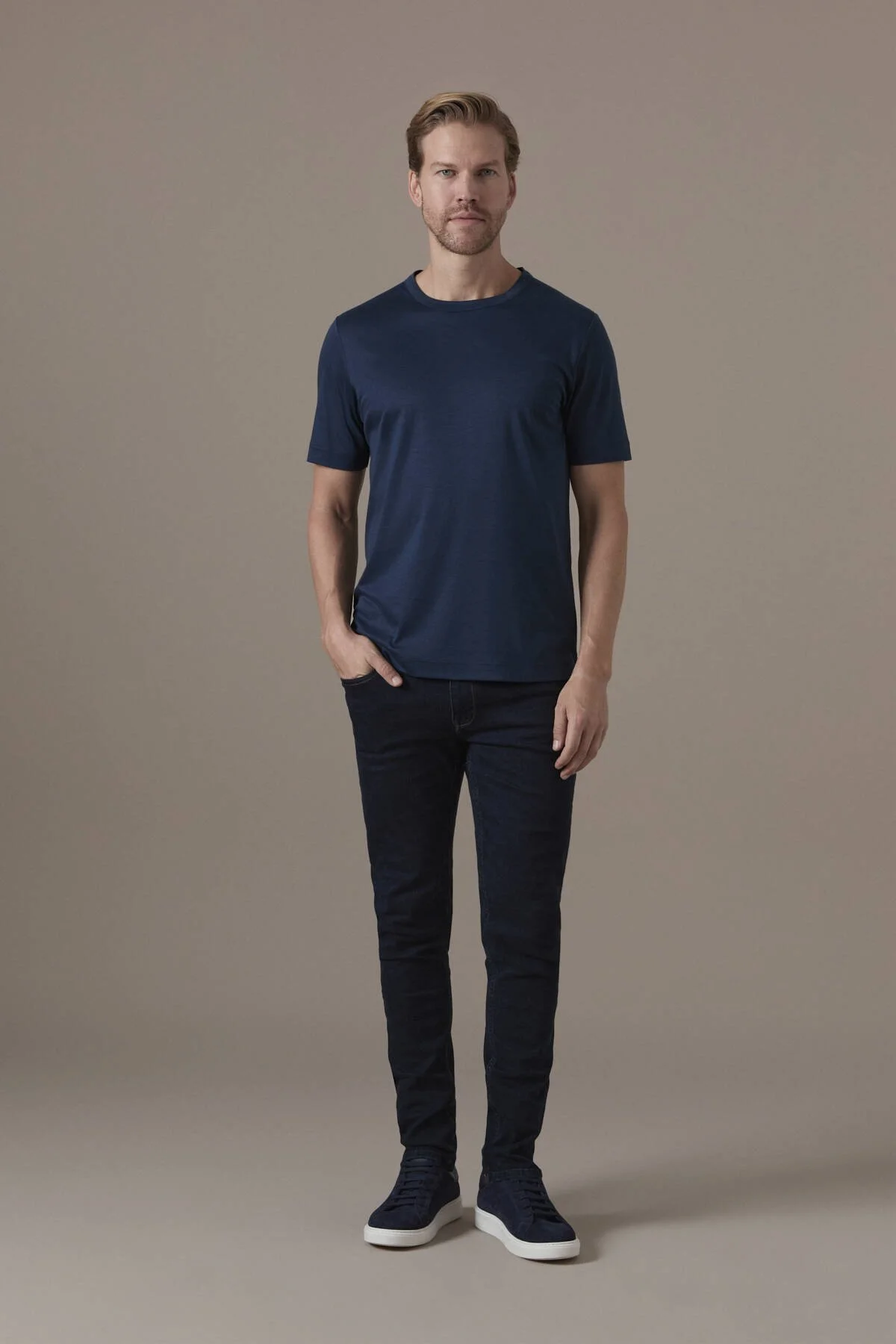 Hemington - Supima Pamuk Bisiklet Yaka Tencel Lacivert T-Shirt (2)