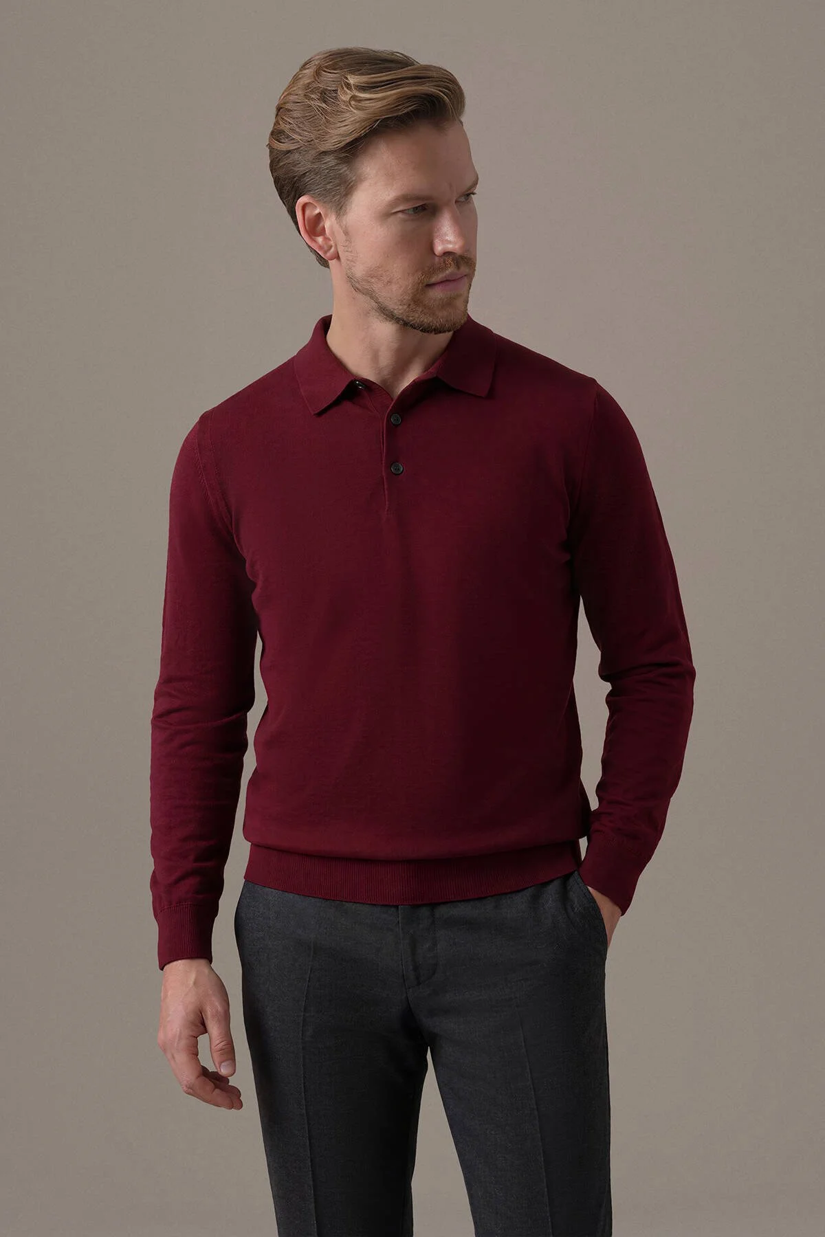 Hemington - Ultrafine Kaşmir Bordo Polo Triko (1)