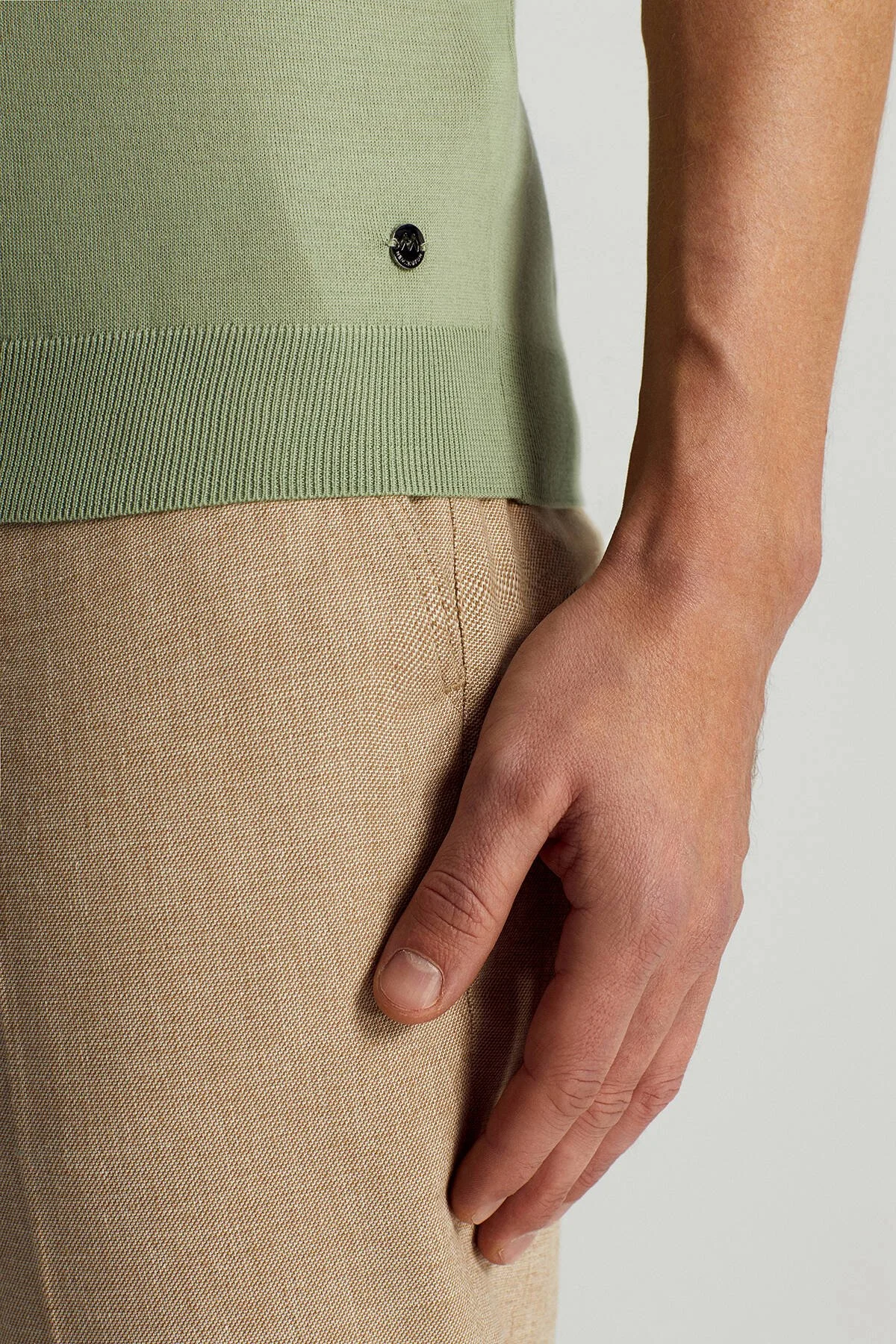 Hemington - Ultrafine Merino Yünü Açık Yeşil Triko Polo (4)