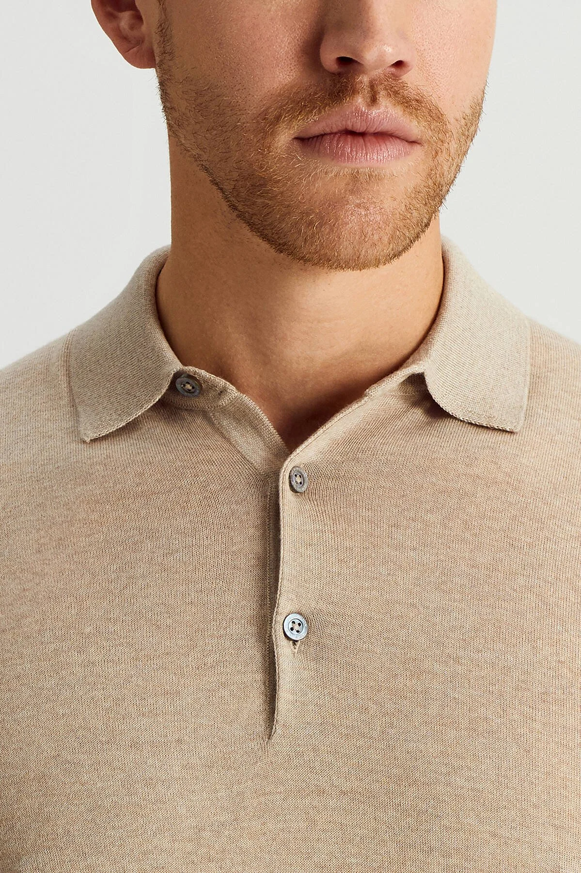 Hemington - Ultrafine Merino Yünü Bej Triko Polo (3)