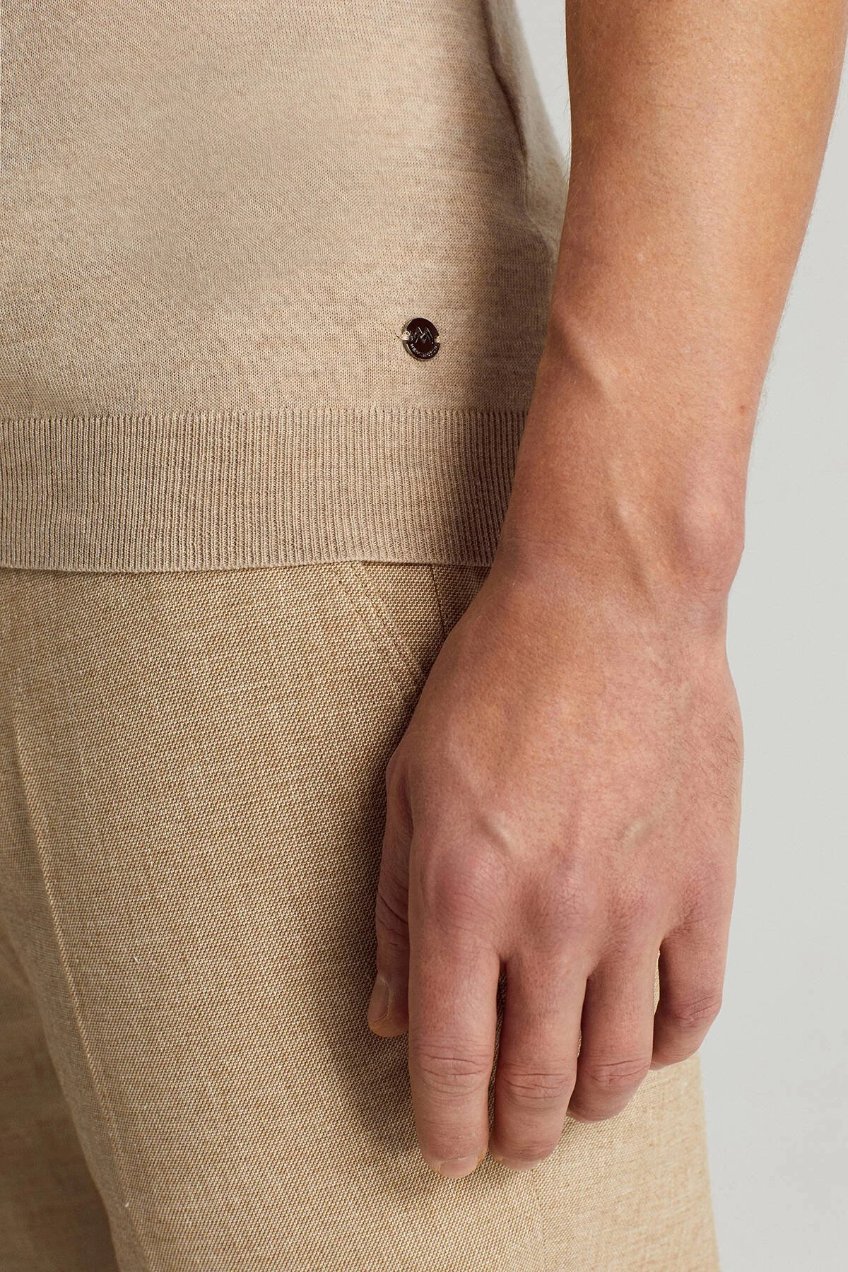 Hemington - Ultrafine Merino Yünü Bej Triko Polo (4)