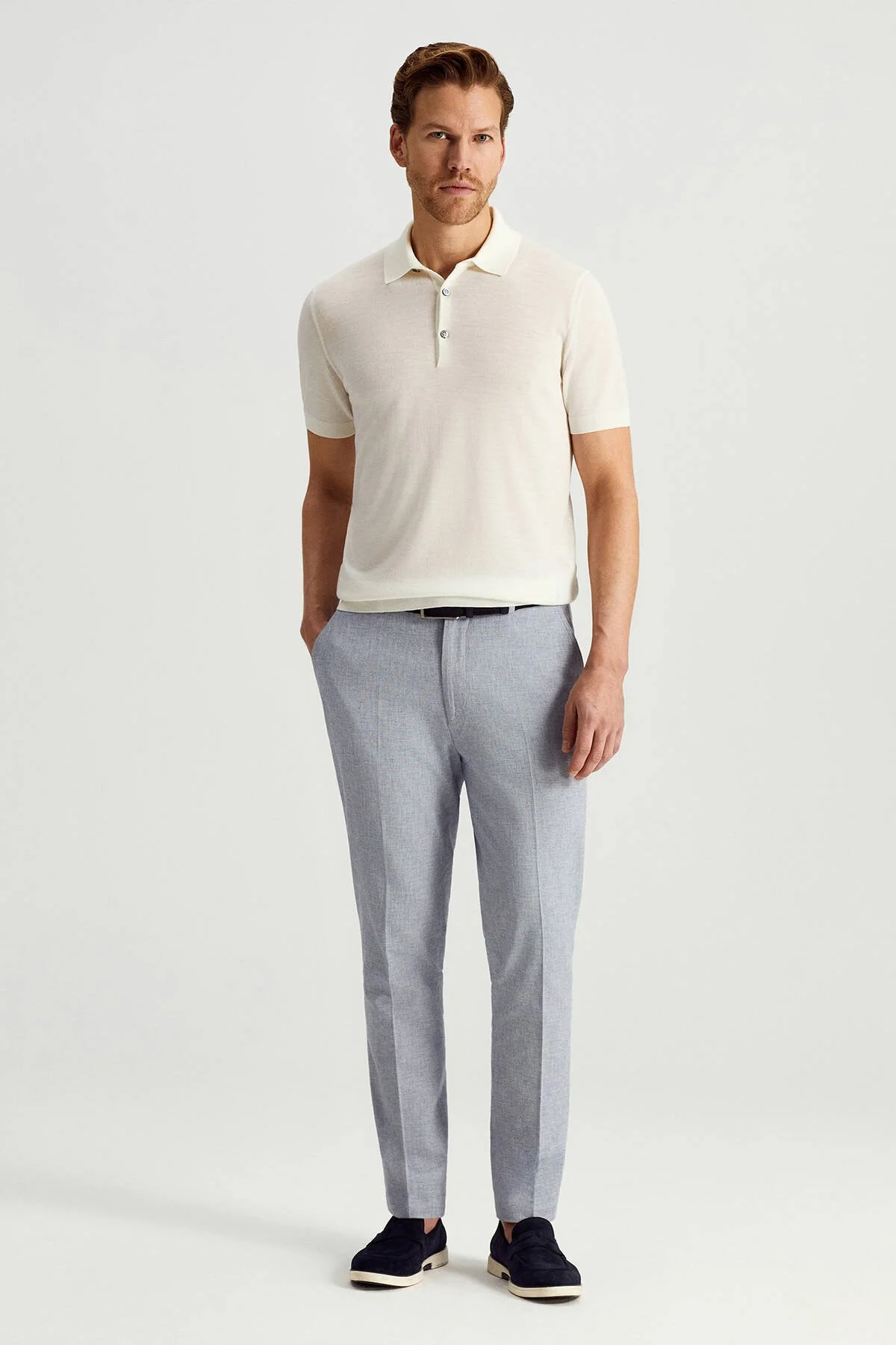 Hemington - Ultrafine Merino Yünü Beyaz Triko Polo (2)