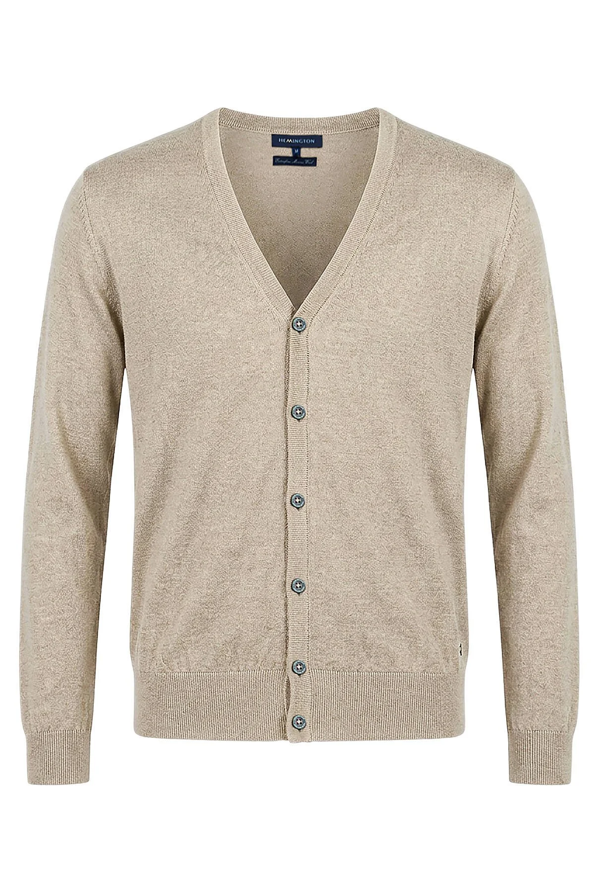 Hemington - Ultrafine Merino Yünü Krem Triko Hırka (6)