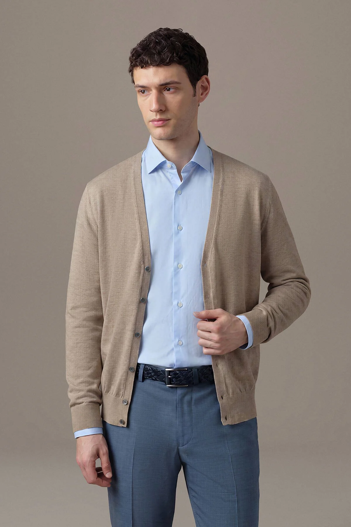 Hemington - Ultrafine Merino Yünü Krem Triko Hırka (1)