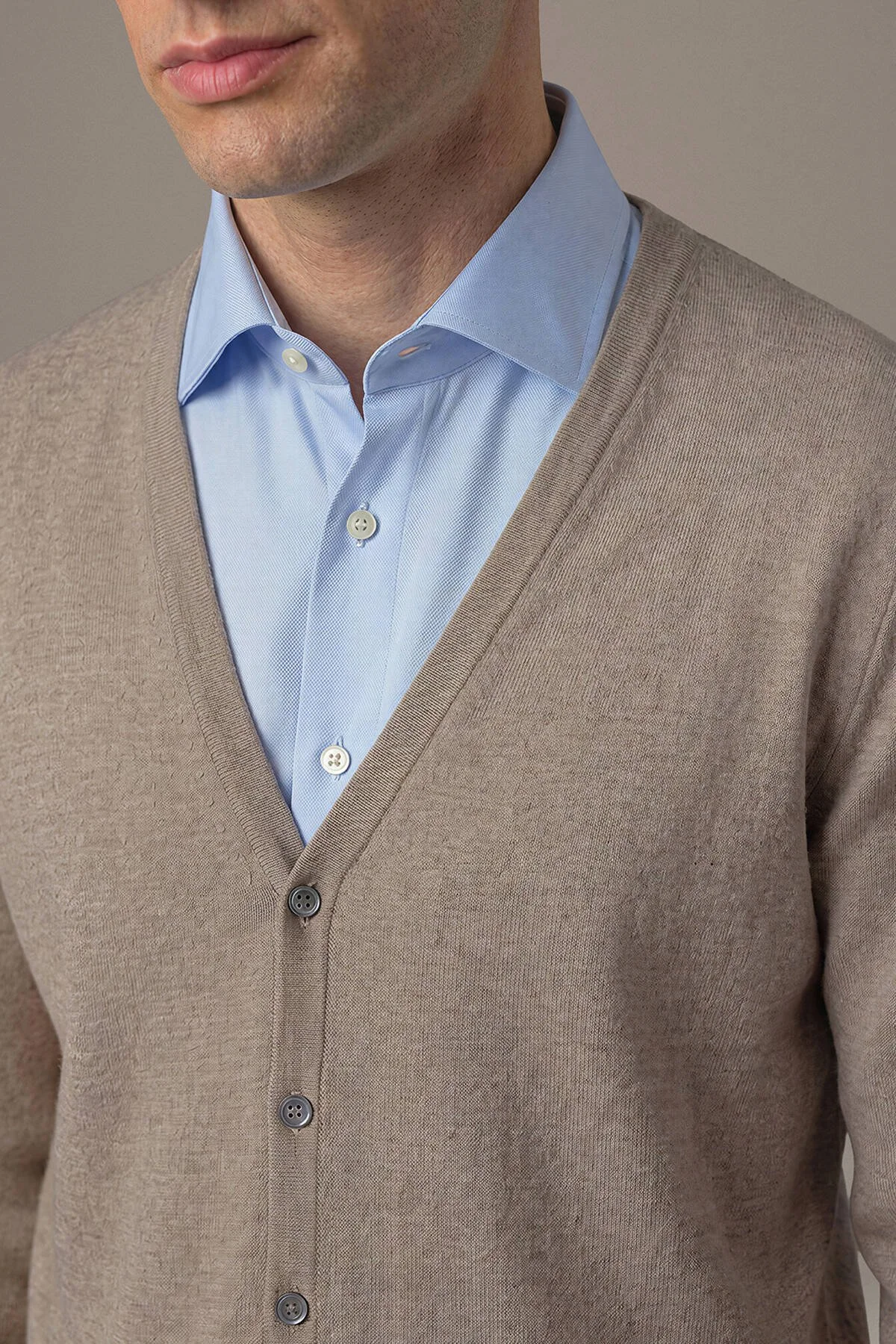 Hemington - Ultrafine Merino Yünü Krem Triko Hırka (3)