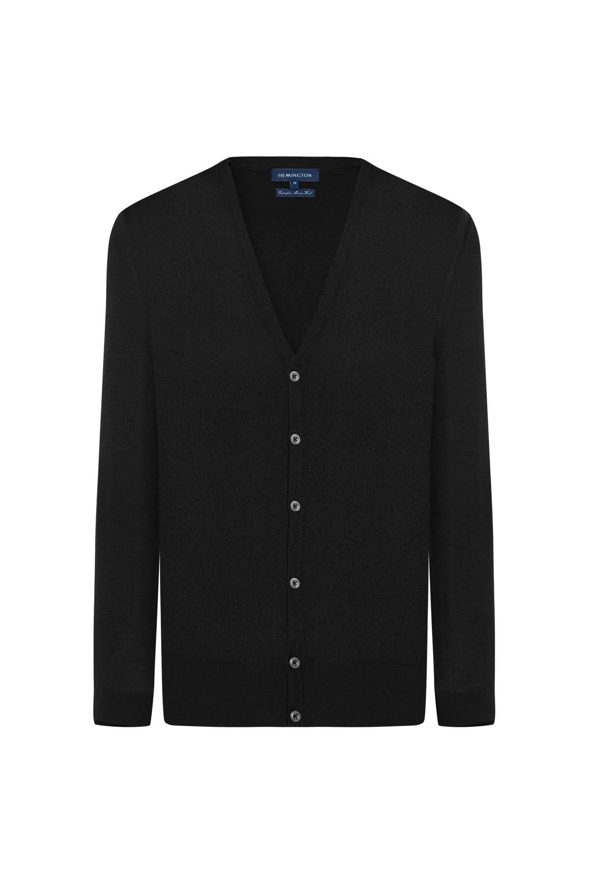 Hemington - Ultrafine Merino Yünü Siyah Triko Hırka (6)