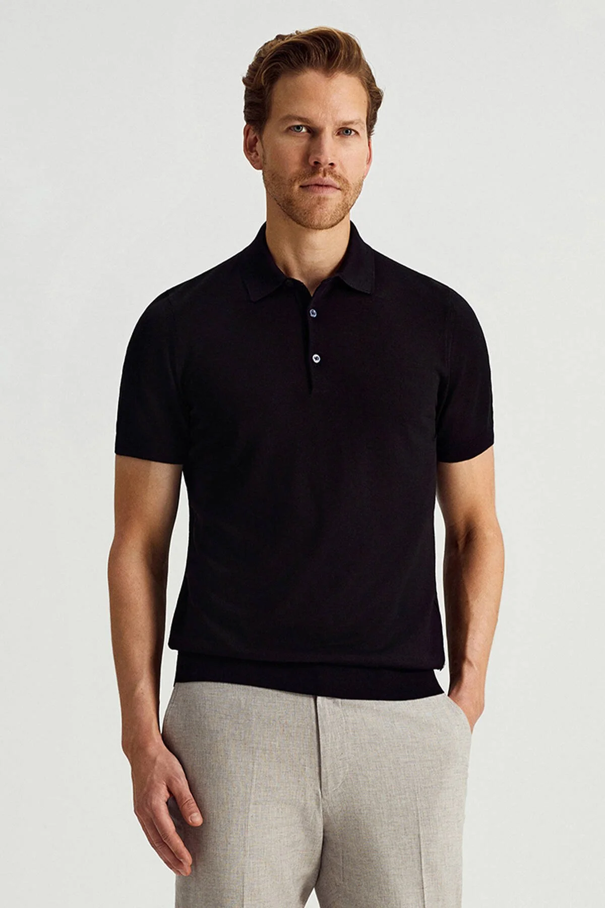 Hemington - Ultrafine Merino Yünü Siyah Triko Polo (2)