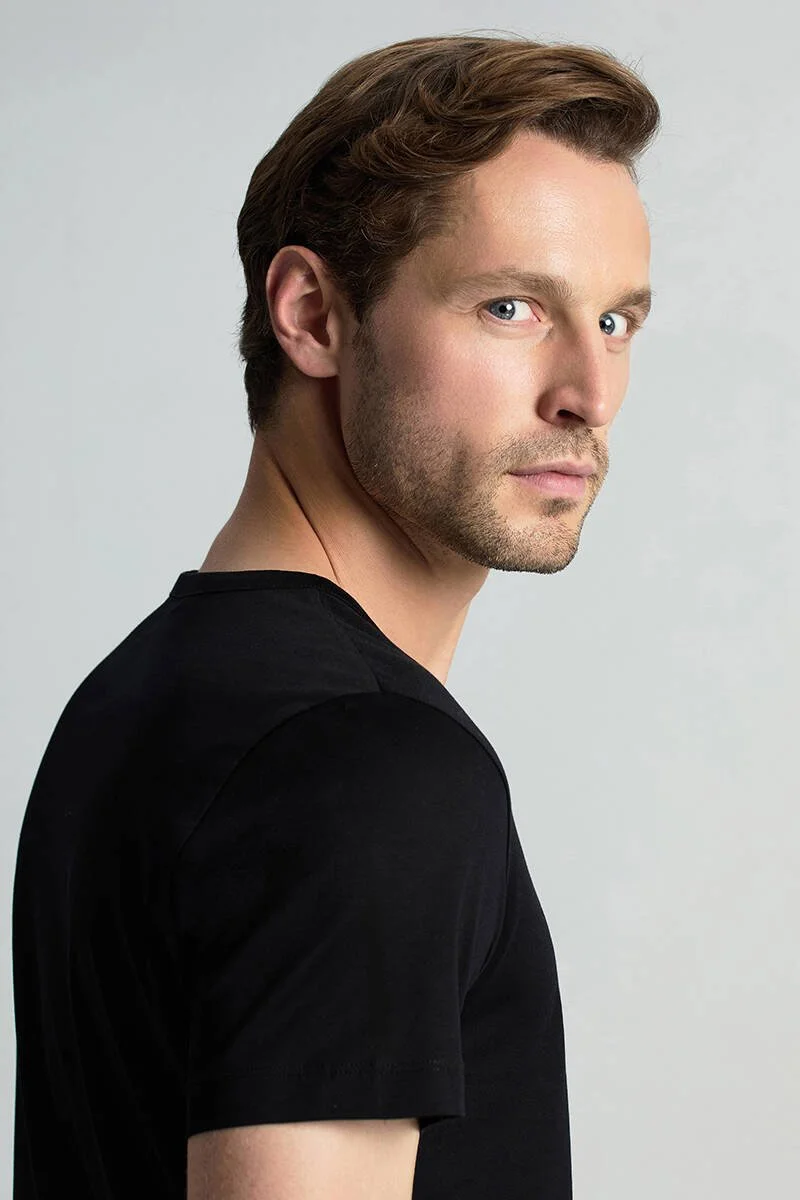 Hemington - Siyah V Yaka Basic T-Shirt (5)