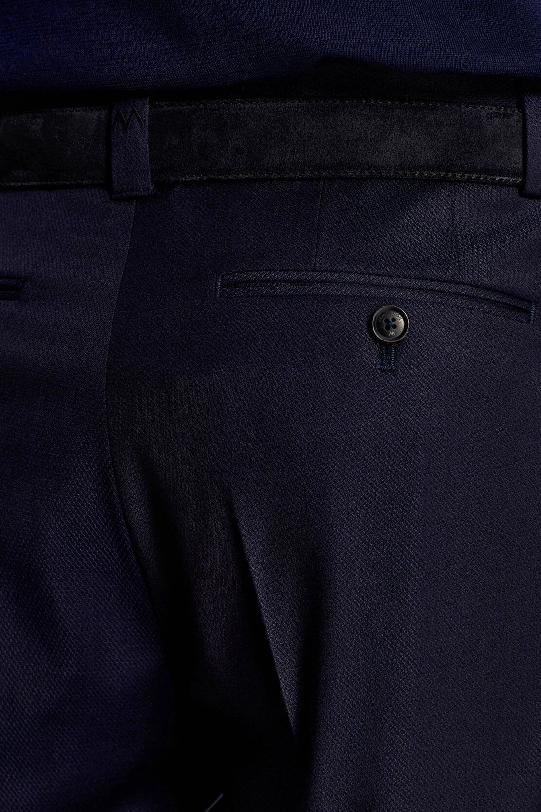 Hemington - Yazlık İnce Yün Mikro Desenli Mavi Chino Pantolon (4)