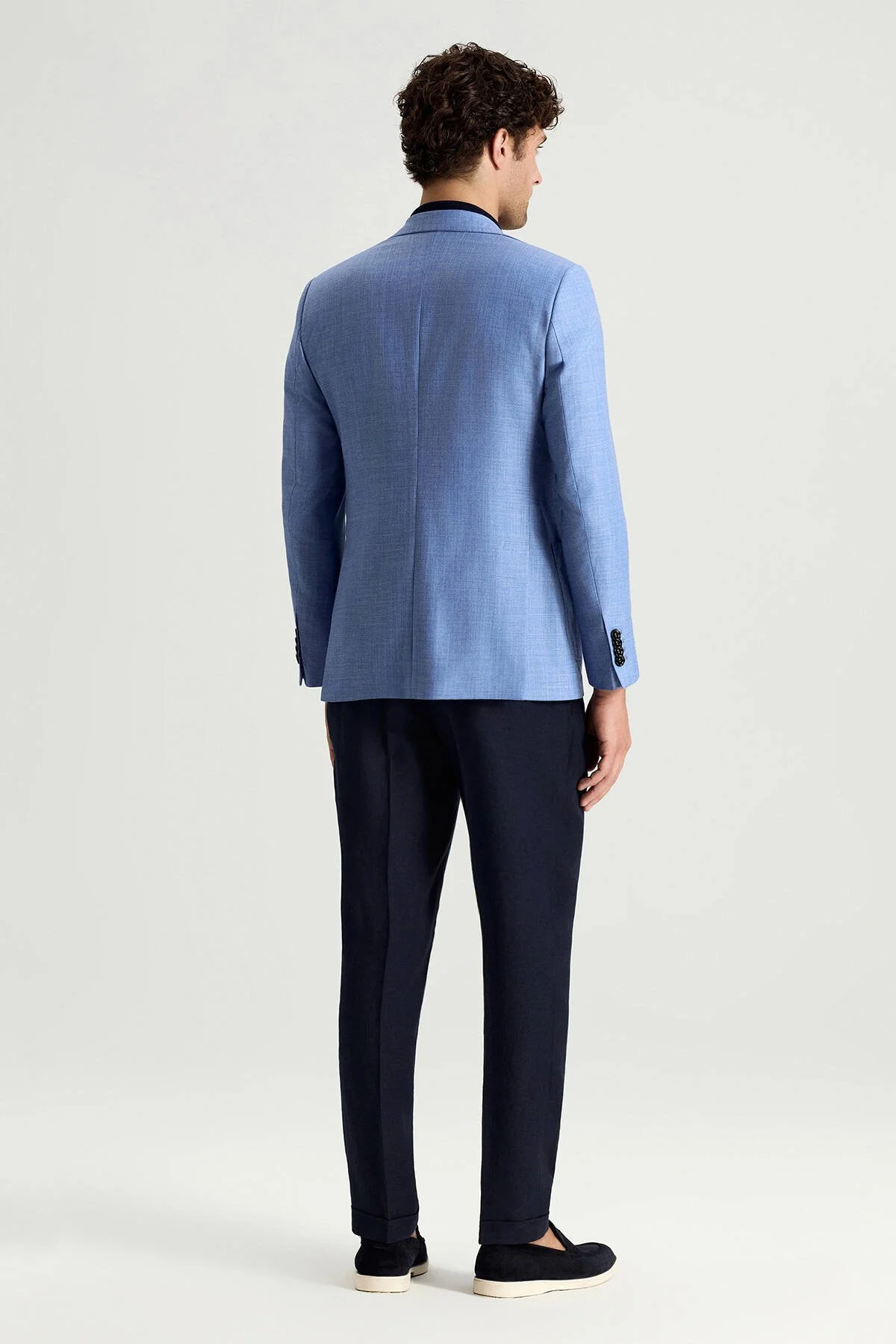 Hemington - Yün-İpek-Keten Karışım Açık Mavi Blazer Ceket (5)