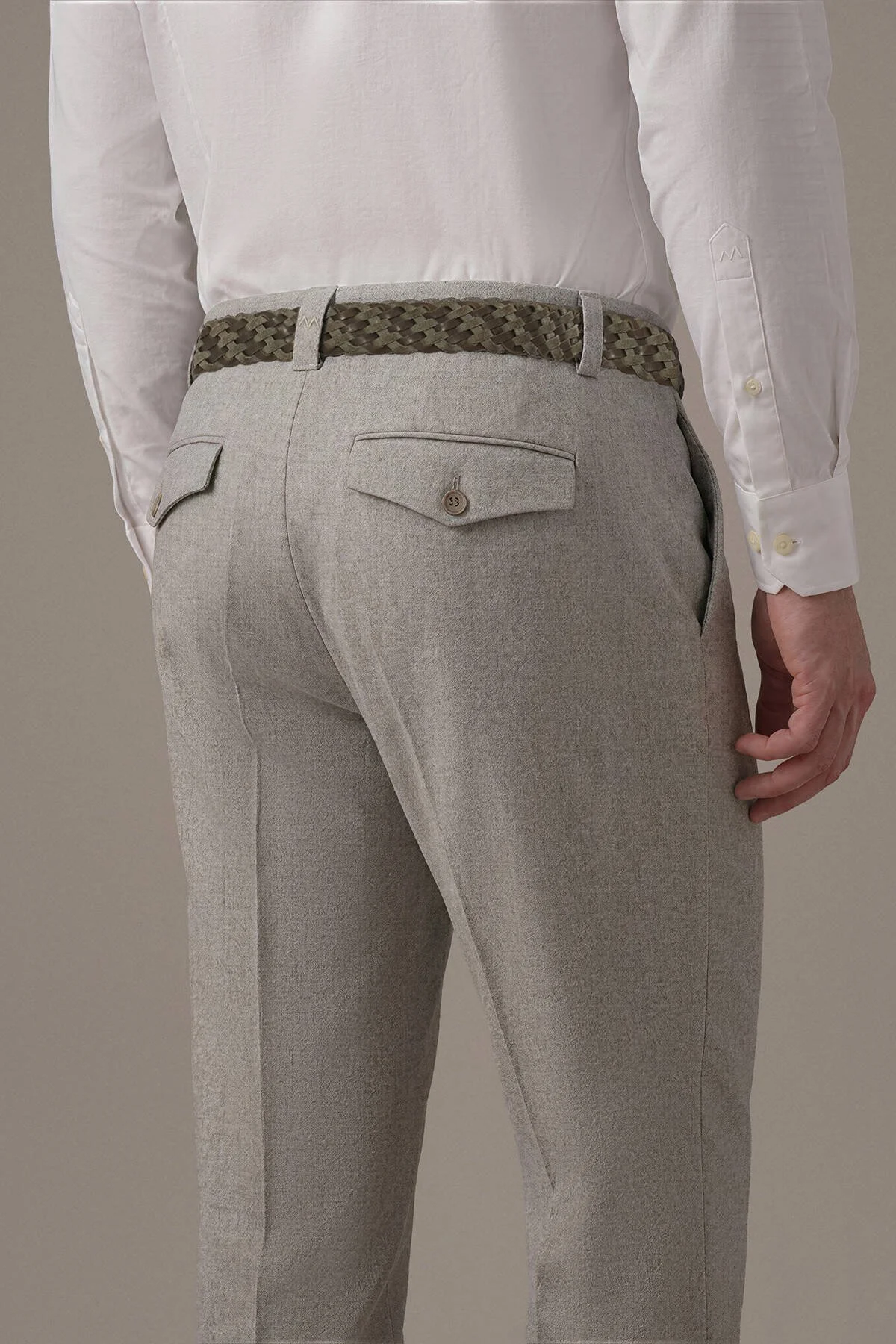 Hemington - Yün Kaşmir Açık Gri Flanel Pantolon (4)