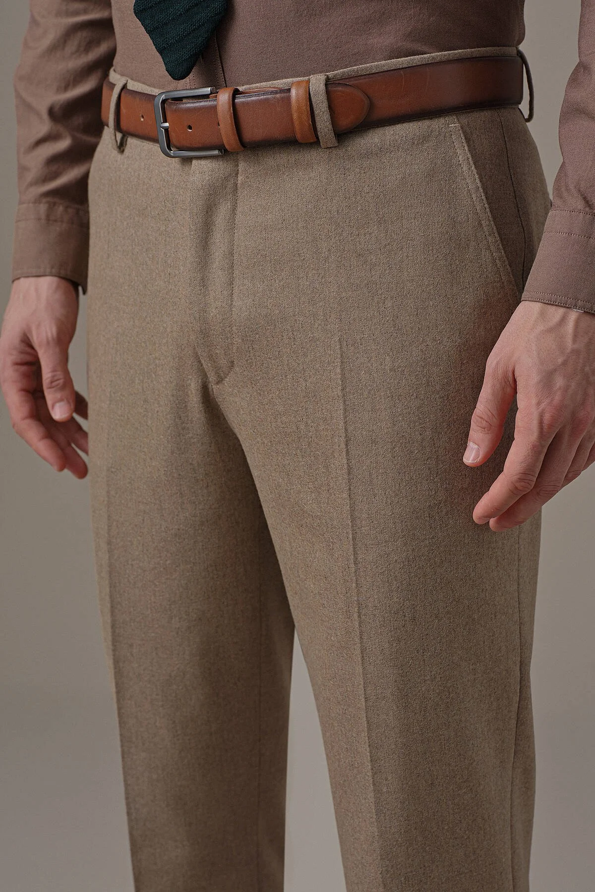 Hemington - Yün Kaşmir Camel Flanel Pantolon (3)