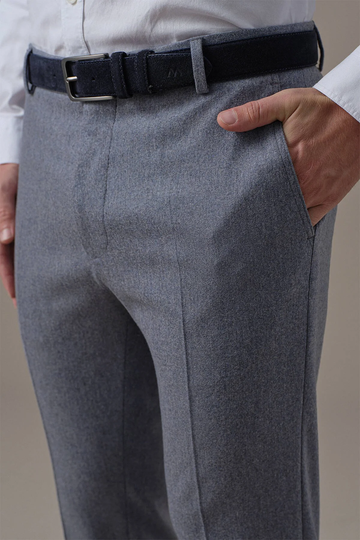Hemington - Yün Kaşmir Gri Flanel Pantolon (3)