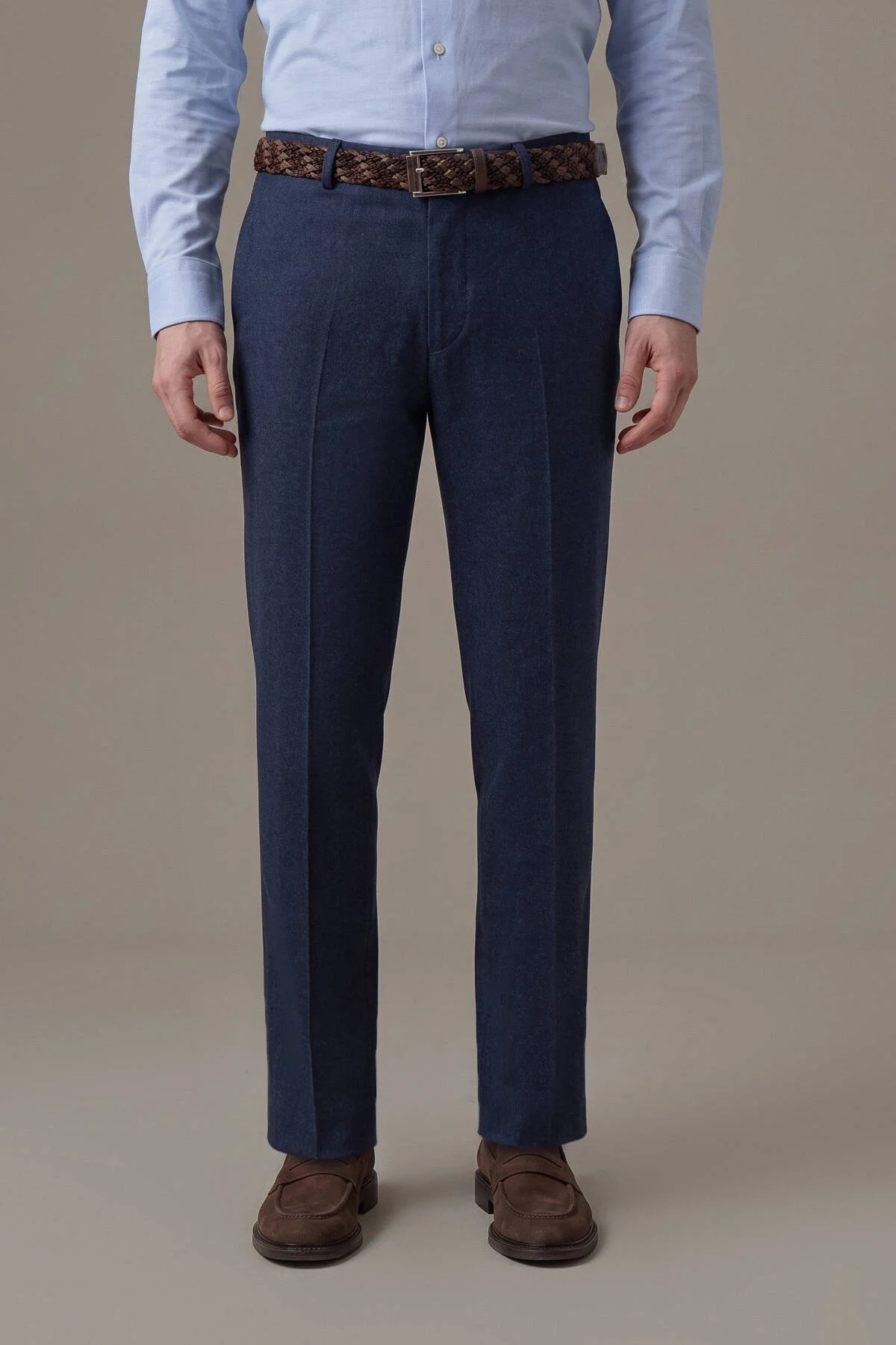 Hemington - Yün Kaşmir Lacivert Flanel Pantolon (1)