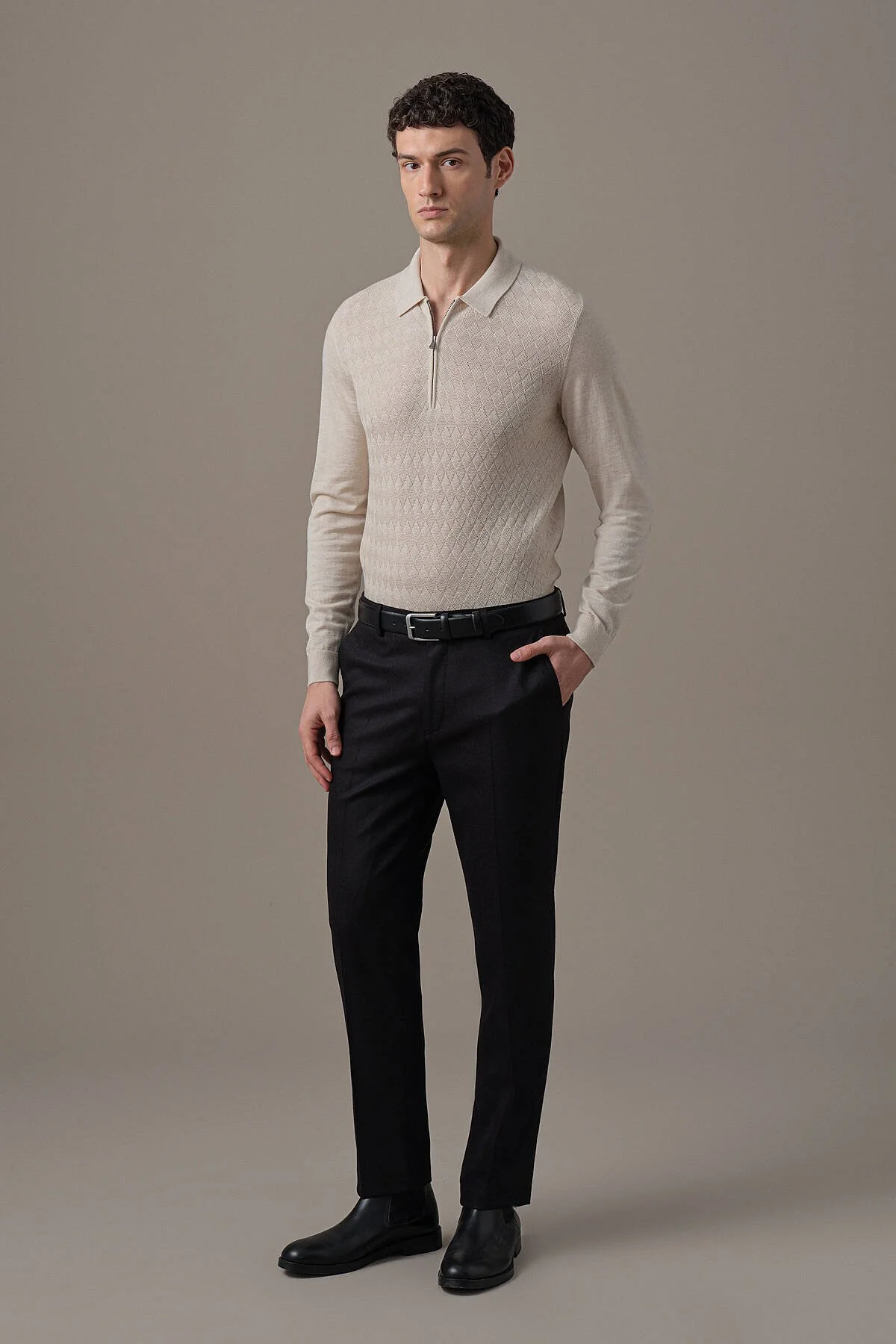 Hemington - Yün Kaşmir Siyah Flanel Pantolon (2)
