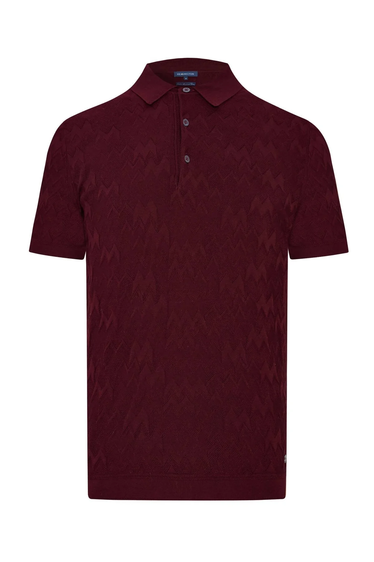 Hemington - Zigzag Desen Merserize Pamuk Bordo Triko Polo (8)
