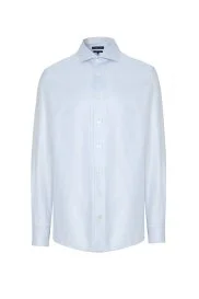 Hemington - Açık Mavi İtalyan Yaka Saf Pamuk Business Gömlek