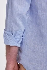 Hemington - Açık Mavi Saf Keten Gömlek