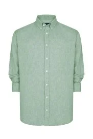 Hemington - Açık Yeşil Saf Keten Gömlek