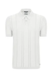 Hemington - Ajur Örgü Detaylı Beyaz Triko Polo