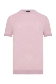 Hemington - Ajur Örgü Detaylı Bisiklet Yaka Gül Kurusu Triko T-Shirt Hemington - Ajur Örgü Detaylı Bisiklet Yaka Gül Kurusu Triko T-Shirt