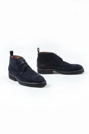 Hemington - Bağcıklı El Yapımı Lacivert Bot