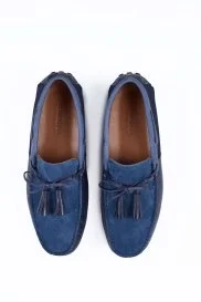 Hemington - Bağcıklı Lacivert Süet Deri Loafer