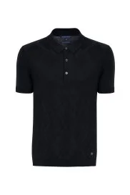 Hemington - Baklava Desen Giza Pamuk Siyah Triko Polo Hemington - Baklava Desen Giza Pamuk Siyah Triko Polo