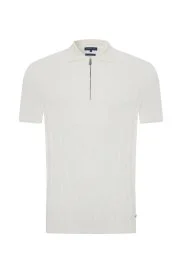 Hemington - Baklava Desen Kırık Beyaz Giza Pamuk Triko Polo Hemington - Baklava Desen Kırık Beyaz Giza Pamuk Triko Polo