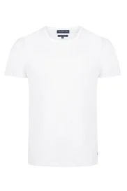 Beyaz Bisiklet Yaka Basic T-Shirt