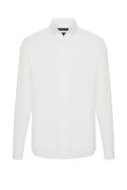 Hemington - Beyaz Saf Keten Gömlek