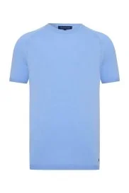 Hemington - Bisiklet Yaka Gök Mavisi Giza Pamuk Triko T-Shirt Hemington - Bisiklet Yaka Gök Mavisi Giza Pamuk Triko T-Shirt