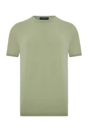 Hemington - Bisiklet Yaka Yeşil Giza Pamuk Triko T-Shirt