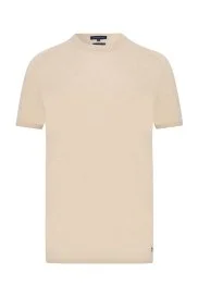 Hemington - Bisiklet Yaka Krem Rengi Giza Pamuk Triko T-Shirt Hemington - Bisiklet Yaka Krem Rengi Giza Pamuk Triko T-Shirt