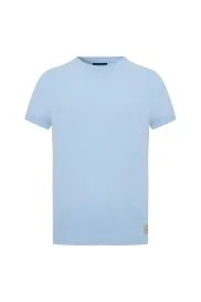 Hemington - Bisiklet Yaka Mavi Merserize Pamuk T-Shirt