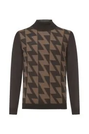 Hemington - Boğazlı Koyu Kahverengi Merino Yün Triko