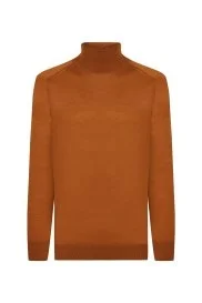 Hemington - Boğazlı Slim Fit Karamel Rengi Merino Yün Triko Hemington - Boğazlı Slim Fit Karamel Rengi Merino Yün Triko