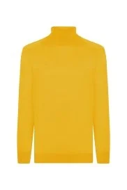 Hemington - Boğazlı Slim Fit Merino Yün Sarı Triko
