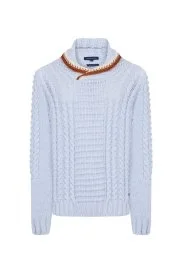 Hemington - Buz Mavisi Şal Yaka Merino Yün Kazak