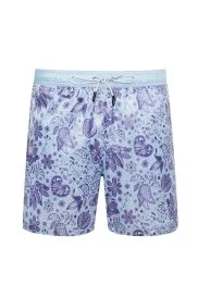 Hemington - Çiçek Desen Açık Mavi Klasik Kesim Mayo