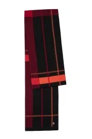 Hemington - Çizgi Desen Siyah Merino Yün Atkı