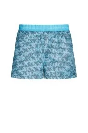 Hemington - Çizgi Desen Turkuaz Quick Dry Mayo