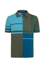 Hemington - Çizgi Detaylı Haki Giza Pamuk Triko Polo