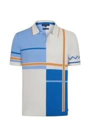 Hemington - Çizgi Detaylı Kırık Beyaz Giza Pamuk Triko Polo