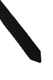 Hemington - Çizgi Desenli Siyah Örgü Kravat