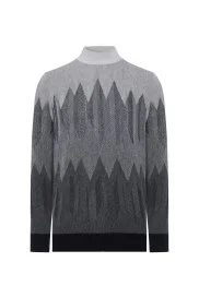 Hemington - Balıkçı Yaka Desen Kaşmir Siyah Kazak