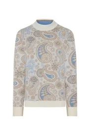 Hemington - Desenli Balıkçı Yaka Merino Yün Ekru Triko